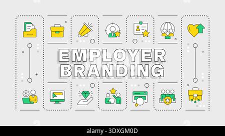 Employer branding light grey word concept Stock Vector