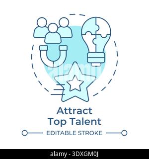 Attract top talent soft blue concept icon Stock Vector