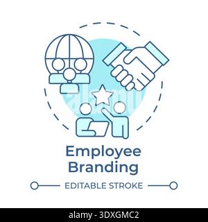 Employee branding soft blue concept icon Stock Vector