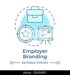 Employer branding soft blue concept icon Stock Vector