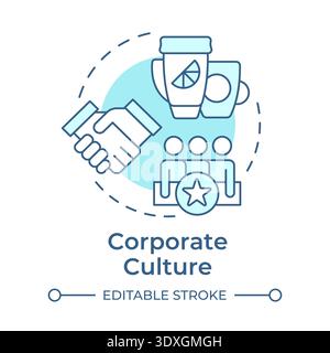 Corporate culture soft blue concept icon Stock Vector