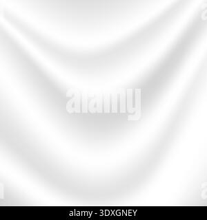 Abstract vector background of white silk fabric, featuring soft wavy folds and elegant drapes. Perfect for luxury wedding designs, product presentations, and overlay textile effects. Stock Vector