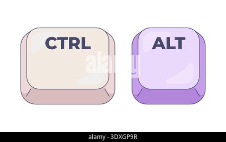 Ctrl Alt computer keyboard shortcut Stock Vector