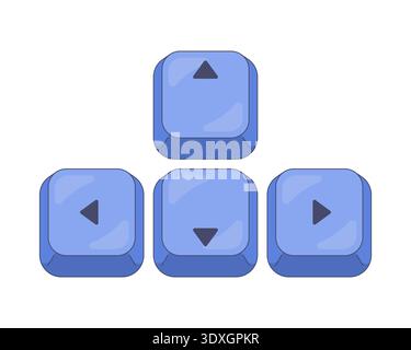 Arrow keys directional controls modern keyboard buttons Stock Vector