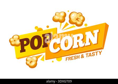 Cinema popcorn crunchy sweetcorn icon or patch Stock Vector