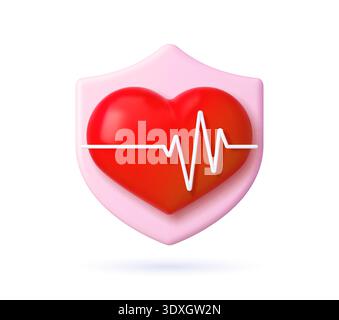 3d health check, heart pressure, heartbeat Stock Vector