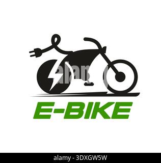Electrobike icon, emblem with electric bicycle Stock Vector