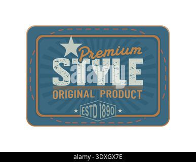 Denim jeans blue square leather patch or label Stock Vector