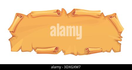 Ancient vintage papyrus manuscript map roll Stock Vector