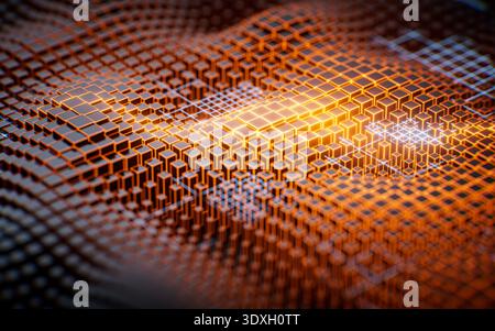 Abstract cube board background, 3d rendering. 3D illustration. Stock Photo