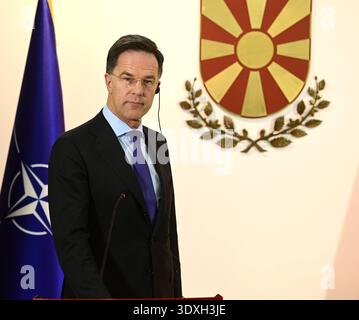 NATO Secretary general Mark Rutte during a press conference in Skopje, North Macedonia, 3 March 2026. IMAGO/PETR STOJANOVSKI Stock Photo