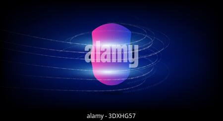 Abstract Dark Blue and Purple Robotics, Neural Networks, Agentic AI, Digital Assistant, Artificial Intelligence, Modern Artificial Technology Concept Stock Vector