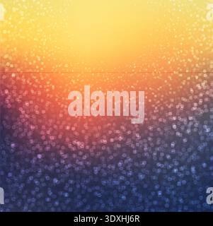Abstract bokeh background with golden yellow orange purple blue gradient sparkle glow festive vibrant light texture design Stock Vector