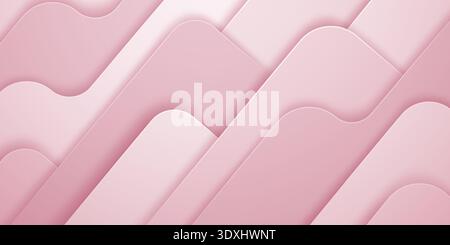 A soft pink abstract background featuring wavy shapes and subtle shading, creating a calming and serene atmosphere. Stock Vector
