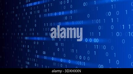 Code binary matrix data background. Technology software abstract binary code program blockchain digital Stock Vector