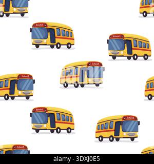Seamless school bus pattern for childrens design Stock Vector