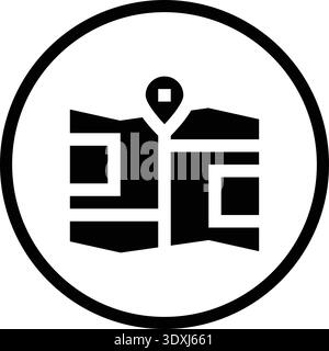 Tri Folded Map Vector Icon Design Illustration Stock Vector