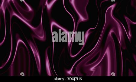 Dark purple liquid abstract background glossy fluid waves on black texture Stock Photo