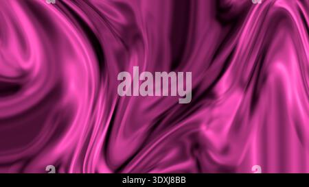Magenta liquid marble abstract background glossy smooth waves texture Stock Photo