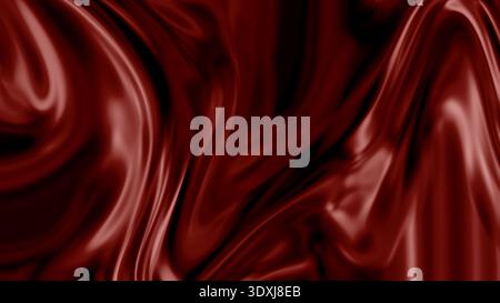 Glossy red liquid abstract background smooth fluid waves deep texture Stock Photo