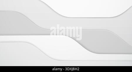 A minimalist illustration featuring a white wavy abstract background with subtle shadows and soft, curved lines. Stock Vector