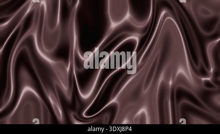 Mocha brown neon glow abstract background glossy liquid waves smooth texture Stock Photo