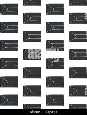 Vector seamless pattern of hand drawn sketch doodle Palestine flag isolated on white background Stock Vector