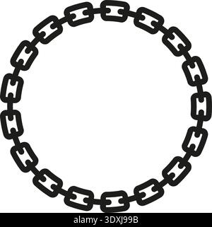 Chain links connected in a continuous circular form with uniform curvature. Stock Vector
