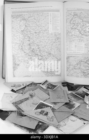 Maps of the WW2 1942-1943 and postal letters 1941-1945 Stock Photo - Alamy