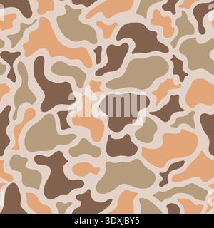 A professional vector illustration featuring a seamless duck hunting camouflage pattern. Stock Vector