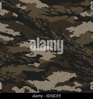 Vector oak camouflage pattern, tree bark camo. Hunting Camouflage. Stock Vector