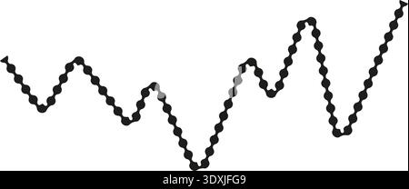 Dotted path forming an angular structure with interconnected points creating a jagged effect. Stock Vector