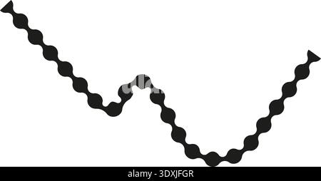 Dotted path forming an abstract wave with smooth and continuous curvature. Stock Vector