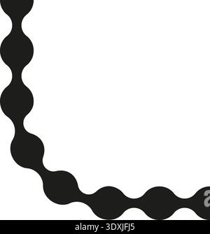 Interconnected dotted path forming a rounded curve with a smooth and flowing outline. Stock Vector