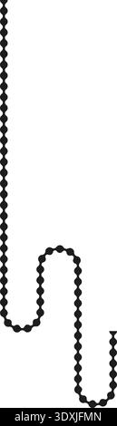 Dotted line with a continuous and smooth curvature forming an elegant path. Stock Vector