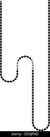Dotted path consisting of multiple smooth curves interconnected to create a fluid shape. Stock Vector