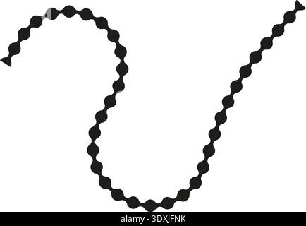 Interconnected dotted path forming a wavy and curved pattern with flowing movement. Stock Vector