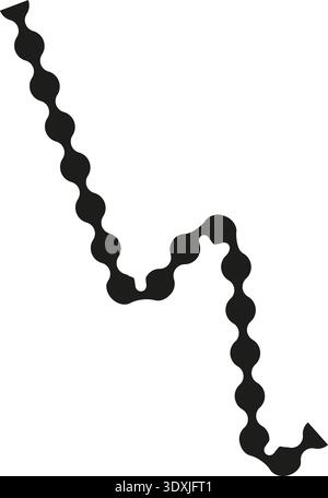 Dotted path with sharp and abrupt turns forming an angular and unconventional contour. Stock Vector