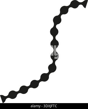 Dotted path with smooth and continuous curves forming a fluid and graceful sequence. Stock Vector