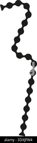 Wavy path formed by interconnected dots creating continuous organic waves with smooth linked curves. Stock Vector