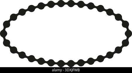 Dotted path forming a smooth oval shape with interconnected links creating a continuous loop. Stock Vector