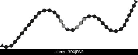 Dotted path with sharp and pointed edges forming an uneven and broken contour. Stock Vector