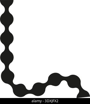 Dotted path with inconsistent spacing and unpredictable curves forming an irregular and unsteady flow. Stock Vector
