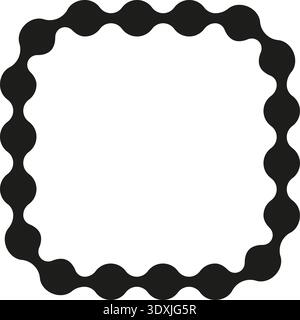 Dotted line forming a square with smoothly curved rounded corners. Stock Vector