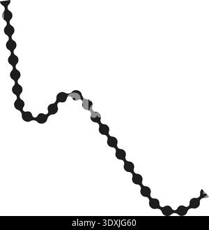 Dotted path with sudden sharp shifts in direction forming an angular structure. Stock Vector
