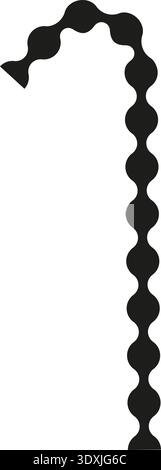 Dotted path forming a single continuous curve with smooth interconnected links. Stock Vector