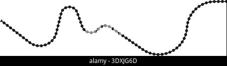 Dotted path forming sharp peaks with distinct, angular upward and downward connections. Stock Vector