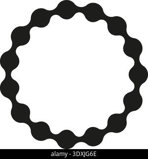 Dotted circular path forming a smooth, continuous loop with interconnected links. Stock Vector