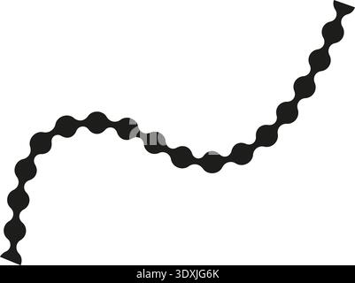 Dotted path forming a soft wave motion with continuous curves. Stock Vector