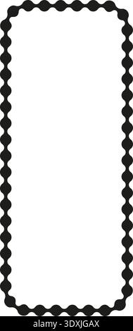 Dotted line forming a rectangle with smooth rounded corners, maintaining a flexible linked structure. Stock Vector